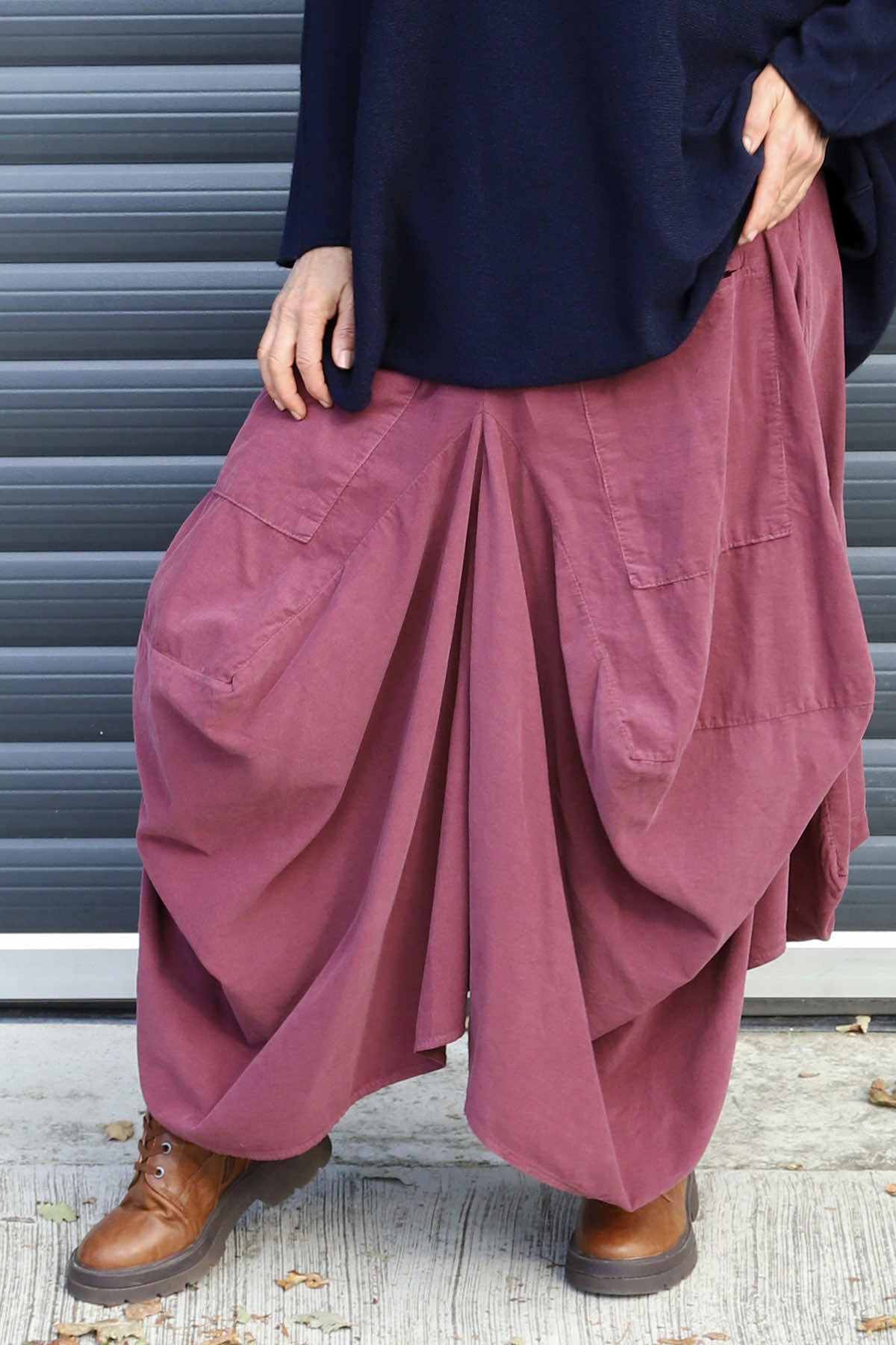 Orla Needlecord Parachute Skirt Plum