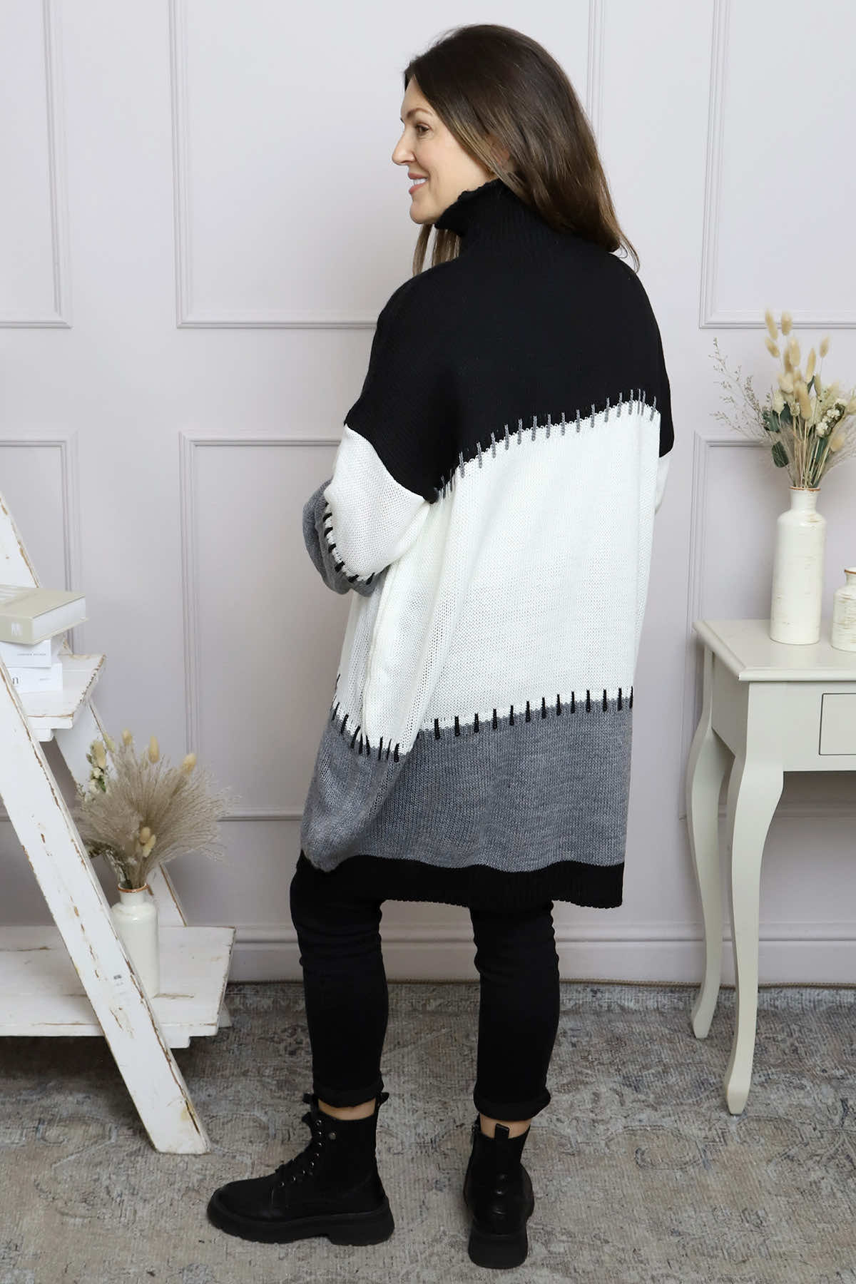 Doris Polo Knitted Jumper Black