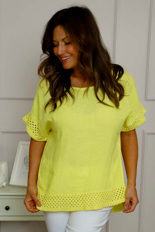 Myla Crochet Detail Top Yellow - Image 3