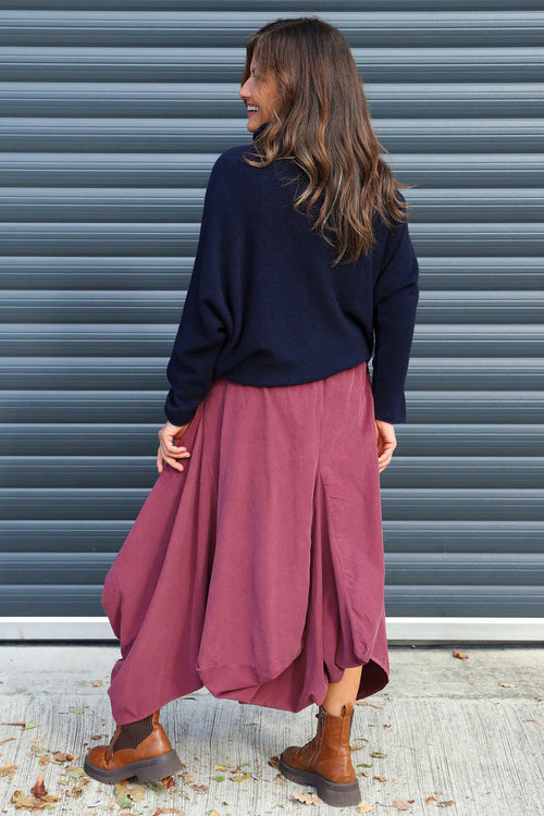 Orla Needlecord Parachute Skirt Plum - Image 4