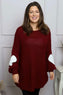 Magdalena Heart Sleeve Knitted Jumper Wine