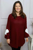 Magdalena Heart Sleeve Knitted Jumper Wine