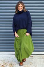 Orla Needlecord Parachute Skirt Olive Olive - Orla Needlecord Parachute Skirt Olive