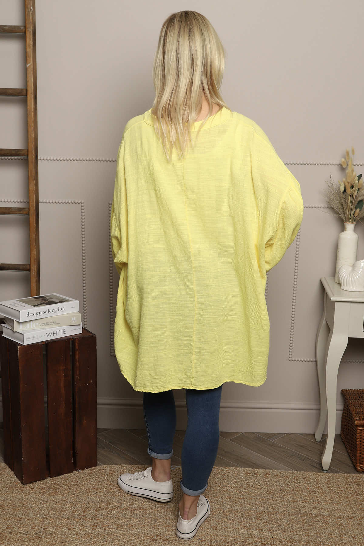 Ashlyn V-Neck Cotton Top Yellow
