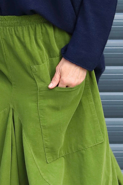 Orla Needlecord Parachute Skirt Olive - Image 3