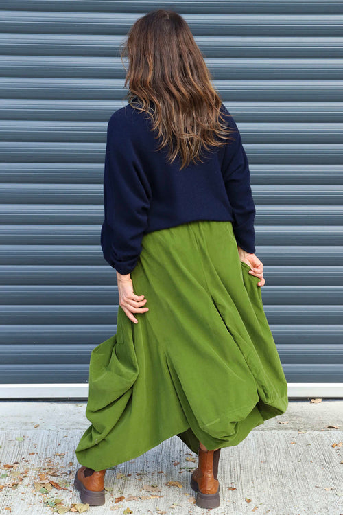 Orla Needlecord Parachute Skirt Olive - Image 4