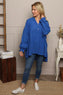 Ashlyn V-Neck Cotton Top Cobalt