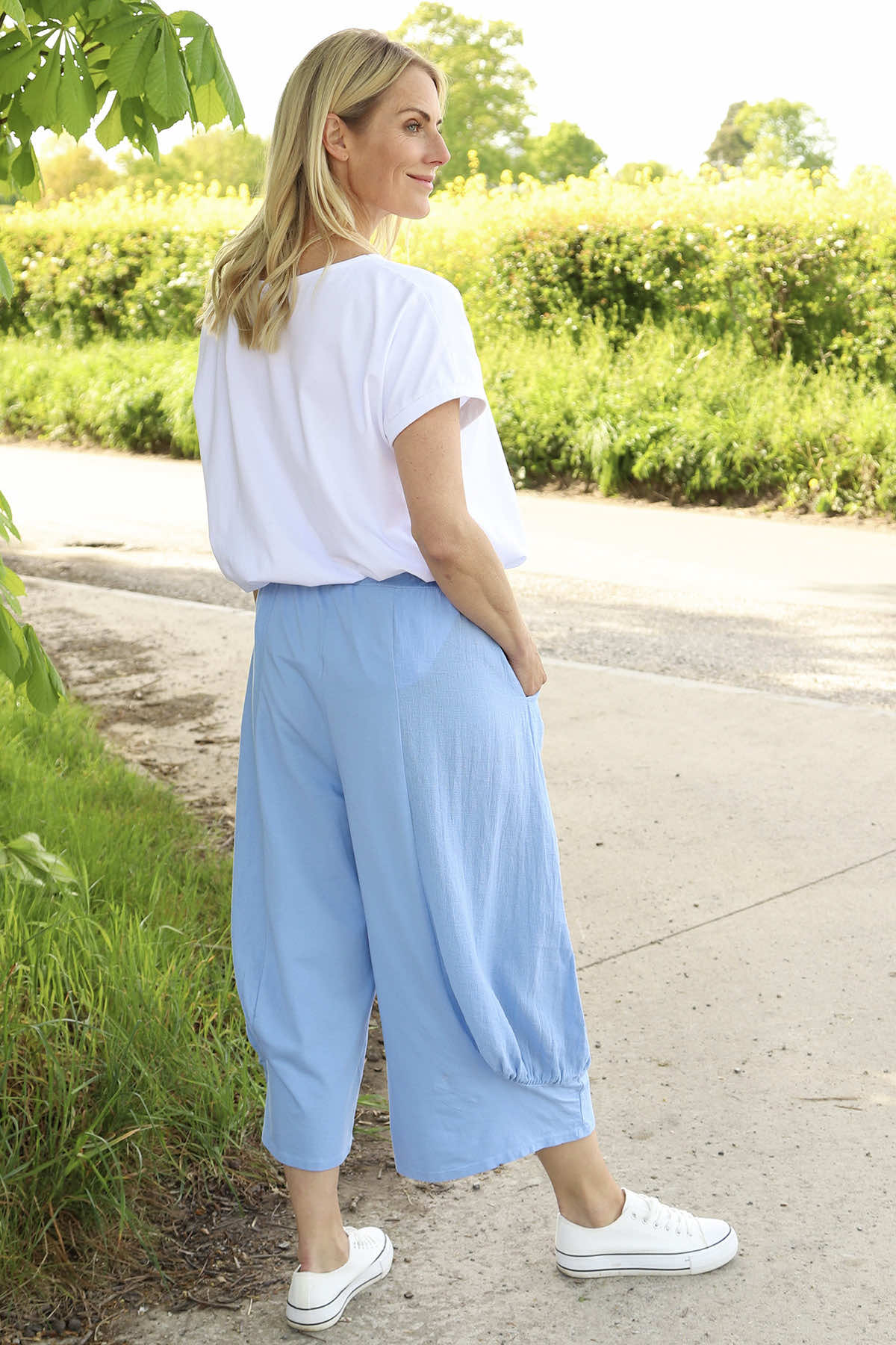 Lorna Cotton Culottes Powder Blue