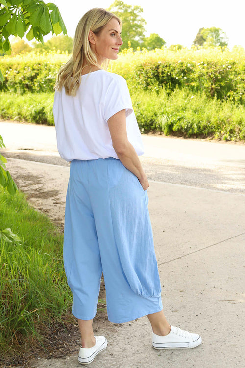 Lorna Cotton Culottes Powder Blue - Image 4
