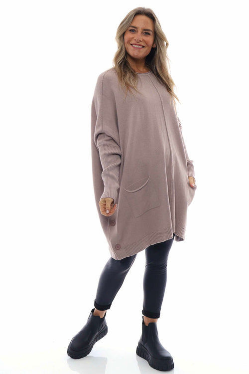 Esmarie Button Side Knitted Jumper Mauve