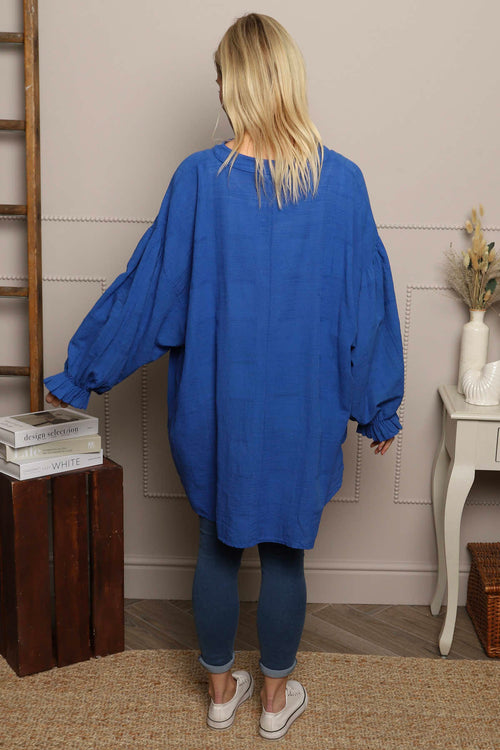 Ashlyn V-Neck Cotton Top Cobalt - Image 4