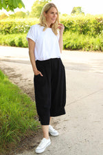 Lorna Cotton Culottes Black Black - Lorna Cotton Culottes Black