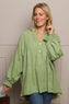Ashlyn V-Neck Cotton Top Green