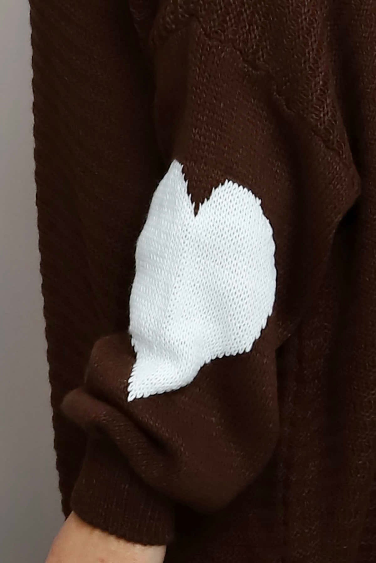 Magdalena Heart Sleeve Knitted Jumper Cocoa