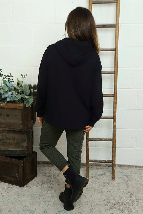 Martha Hooded Cotton Top Black - Image 4