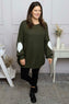 Magdalena Heart Sleeve Knitted Jumper Khaki