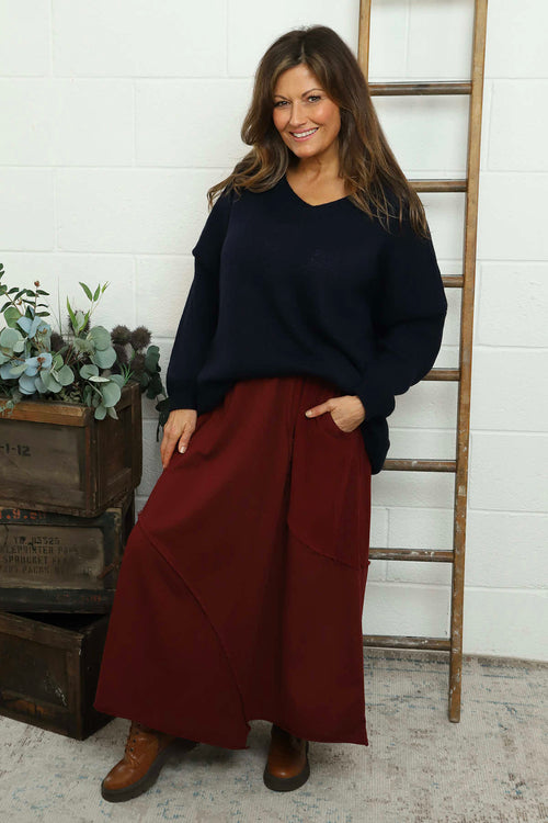 Kyra Needlecord Skirt Wine