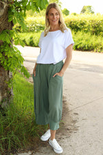 Lorna Cotton Culottes Khaki Khaki - Lorna Cotton Culottes Khaki