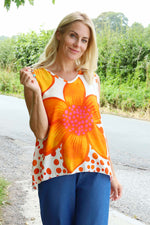Bette Floral Vest Orange Orange - Bette Floral Vest Orange