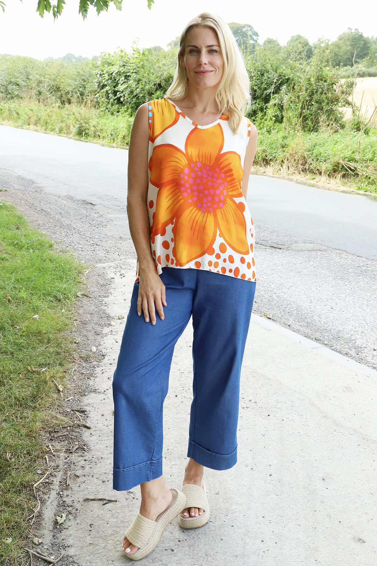 Bette Floral Vest Orange