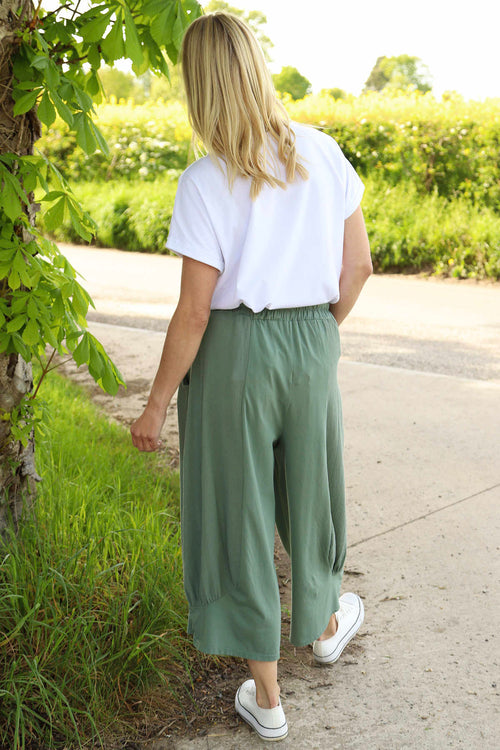 Lorna Cotton Culottes Khaki - Image 4