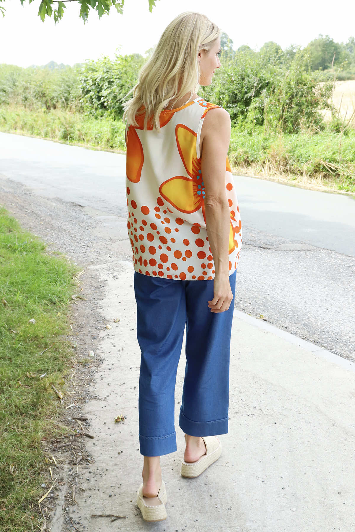 Bette Floral Vest Orange