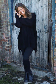 Alira Waffle Knitted Jumper Black