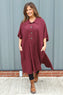 Amina Linen Dress Wine