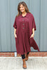Amina Linen Dress Wine