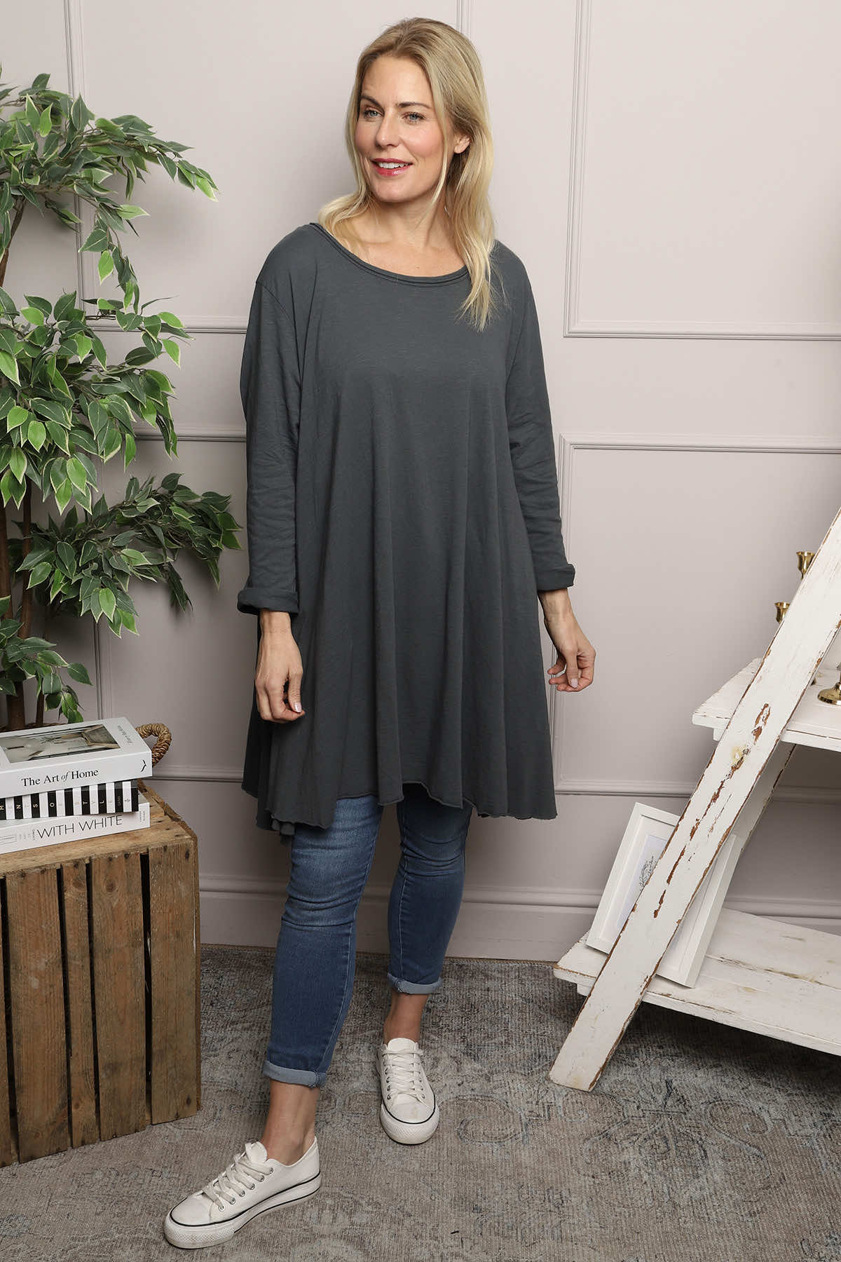 Portofino Cotton Tunic Charcoal