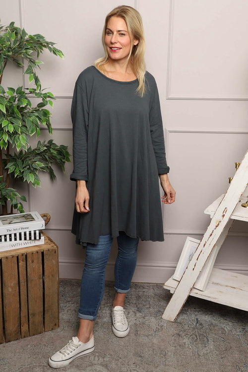 Portofino Cotton Tunic Charcoal - Image 1