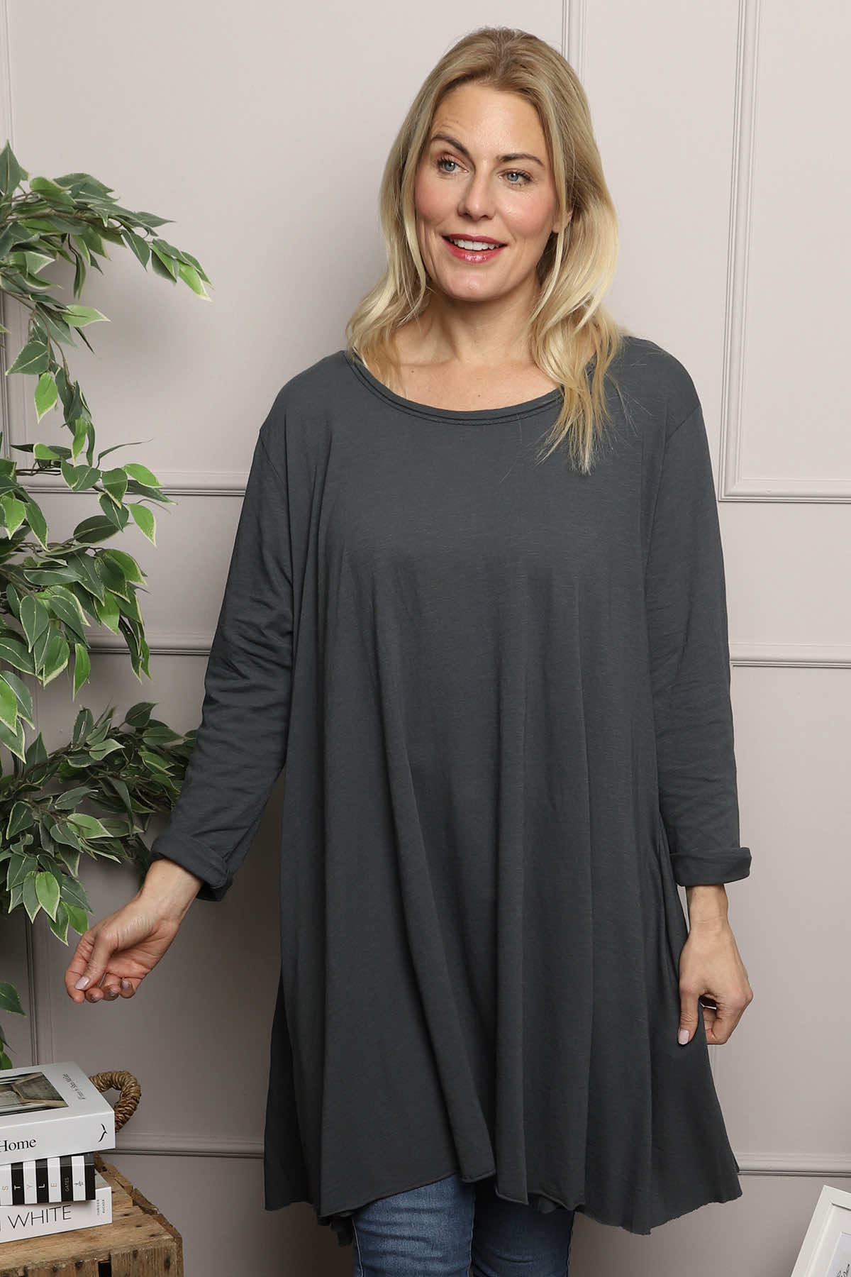 Portofino Cotton Tunic Charcoal