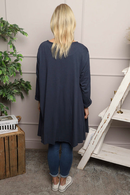Portofino Cotton Tunic Navy - Image 4