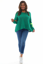 Alfano Cotton Star Knit Jumper Emerald Emerald - Alfano Cotton Star Knit Jumper Emerald
