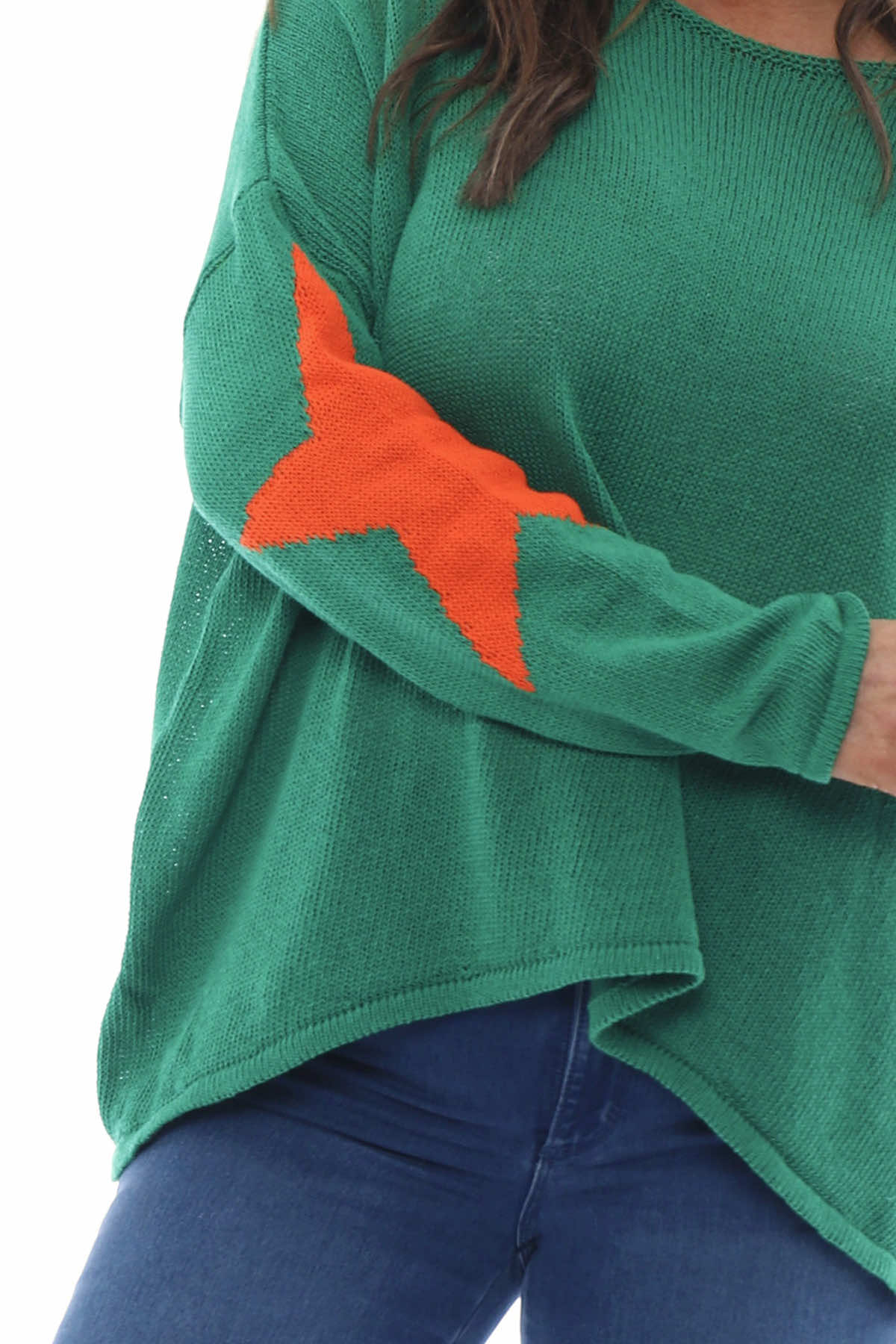 Alfano Cotton Star Knit Jumper Emerald