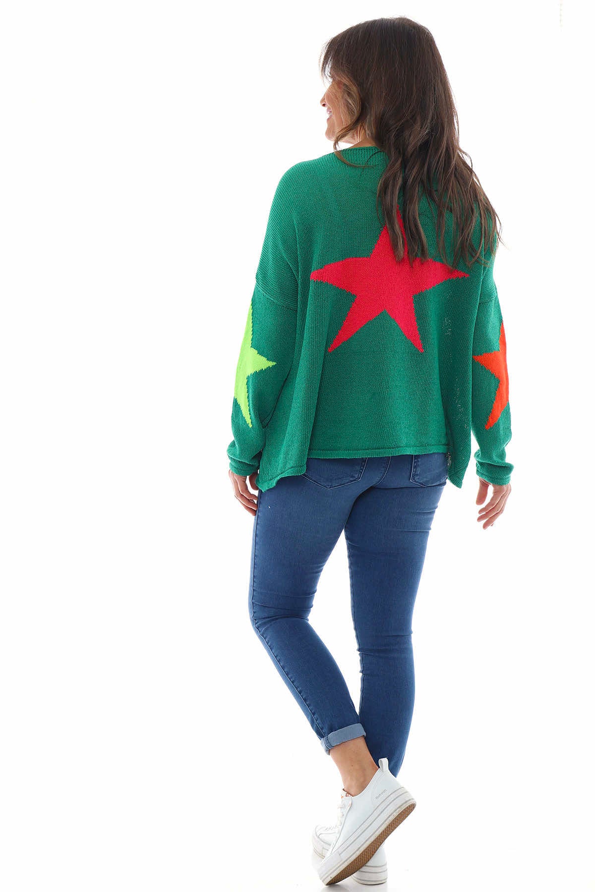 Alfano Cotton Star Knit Jumper Emerald