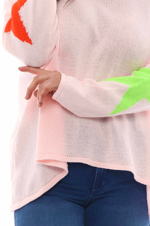 Alfano Cotton Star Knit Jumper Pink - Image 4