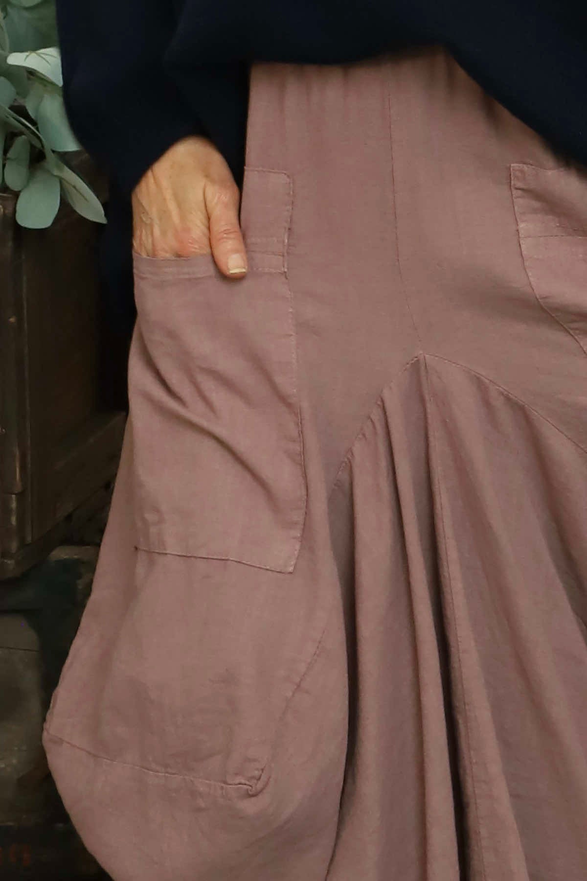 Orla Parachute Linen Skirt Mauve