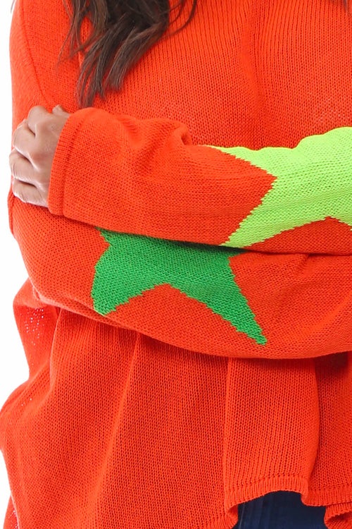 Alfano Cotton Star Knit Jumper Orange - Image 4