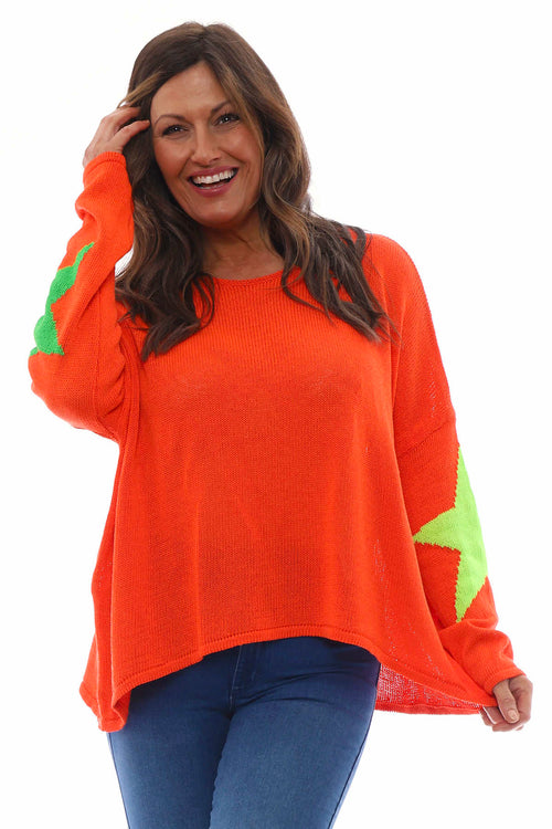 Alfano Cotton Star Knit Jumper Orange - Image 6