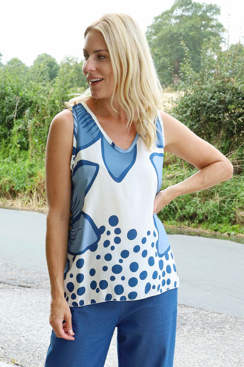 Bette Floral Vest Blue - Image 3