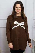Melinda Bow Knitted Jumper Cocoa Cocoa - Melinda Bow Knitted Jumper Cocoa