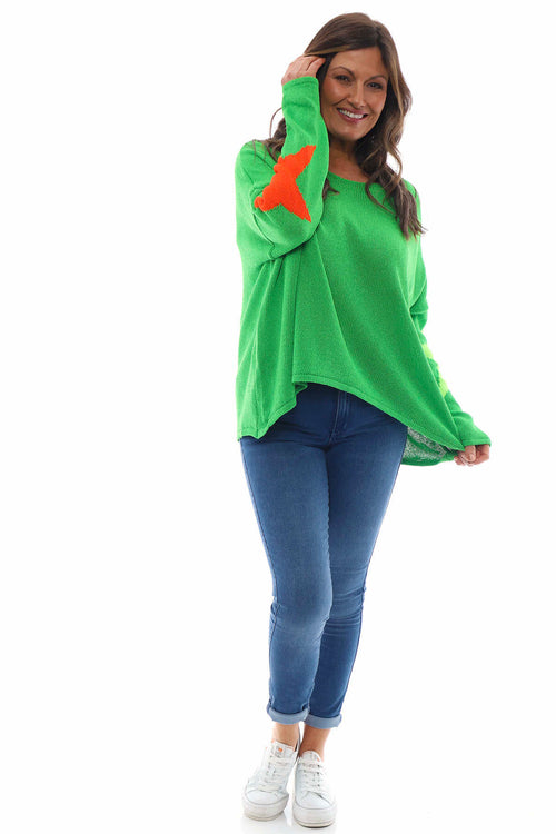 Alfano Cotton Star Knit Jumper Green