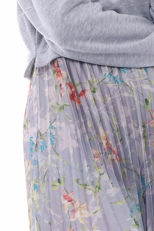 Kinzle Floral Pleated Jumper Dress Marl Grey - Image 4
