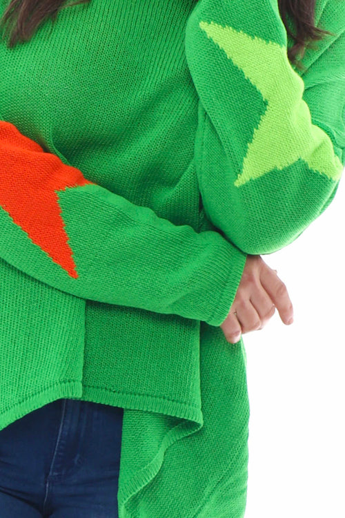 Alfano Cotton Star Knit Jumper Green - Image 4