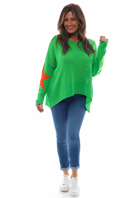 Alfano Cotton Star Knit Jumper Green - Image 5