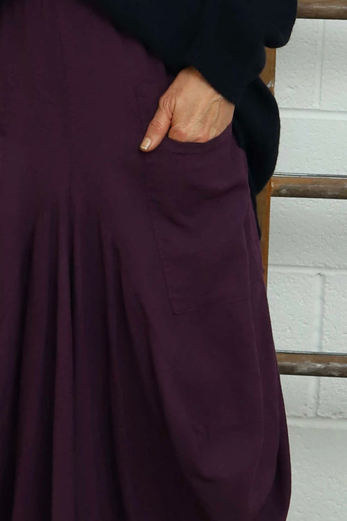 Orla Parachute Linen Skirt Purple - Image 3