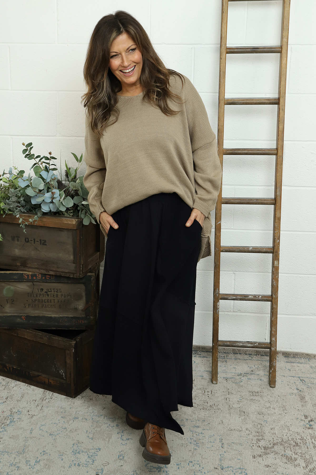 Kyra Needlecord Skirt Black