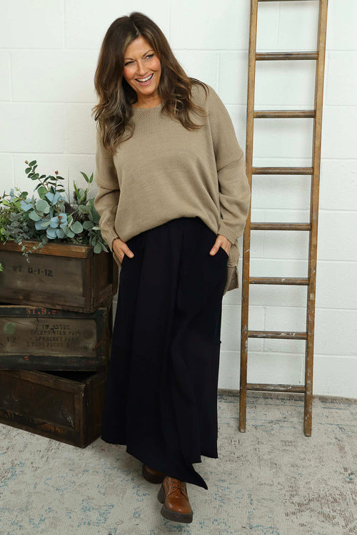 Kyra Needlecord Skirt Black - Image 2