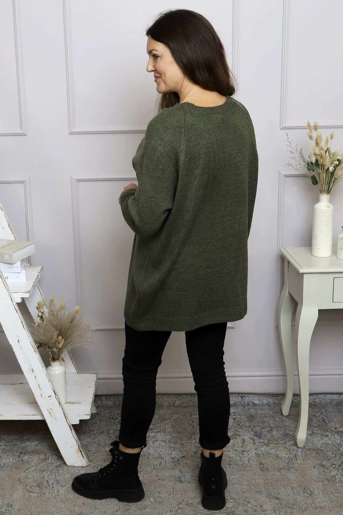 Melinda Bow Knitted Jumper Khaki